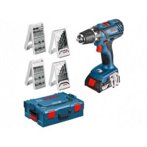 Аккумуляторная дрель-шуруповерт BOSCH GSR 18-2-LI Plus L-BOXX + 4 набора сверл и бит