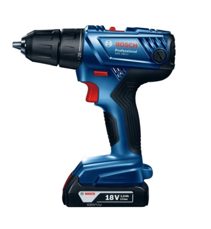 Аккумуляторная дрель-шуруповерт Bosch GSR 180-LI + фонарь GLI 18V-300