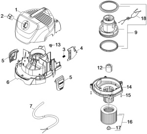 Верхняя часть корпуса пылесоса WD 3, Karcher