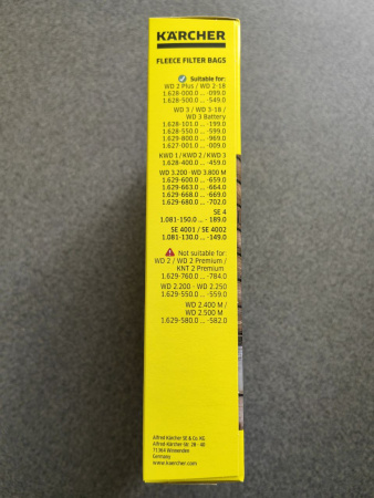 Фильтр-мешки для пылесосов серии WD 2/3, SE 4001/4002, 4 шт