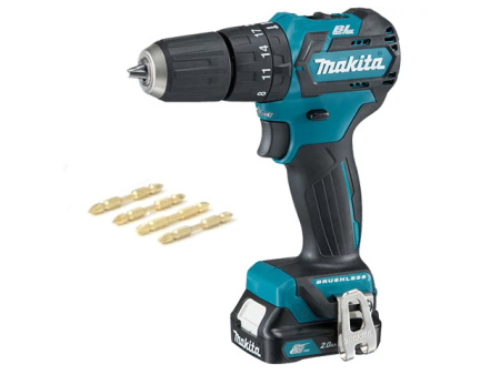 Аккумуляторная ударная дрель-шуруповерт MAKITA HP 332 DWAX1 в чем. + набор бит