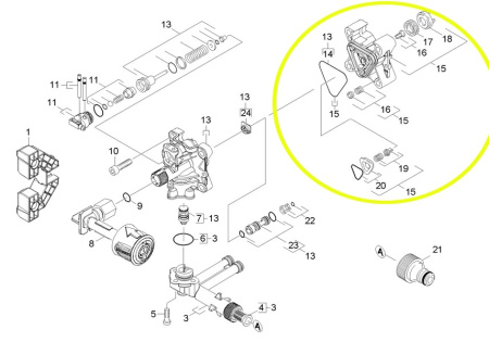 КЗЧ помпы Alu FC RIC, K3-K5, Karcher, 9.002-456.0