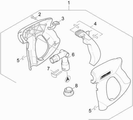 Запорный механизм пистолета в сборе для Karcher HDS, HD